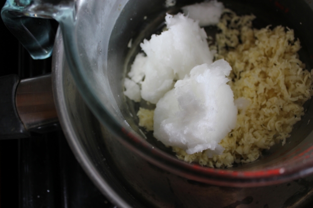 Coconut oil and beeswax double boiler